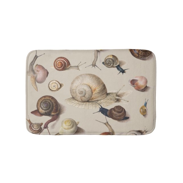 Snail Garden Pet Gastropod Slug Botanical Snails Bath Mat (Front)