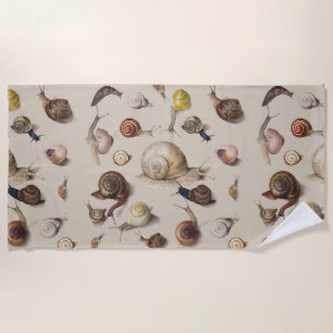 Snail Garden Pet Gastropod Slug Botanical Snails Beach Towel