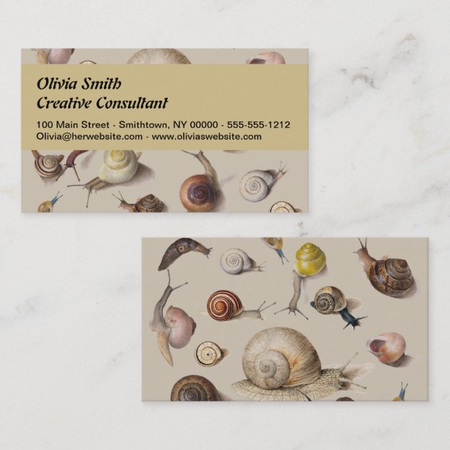 Snail Garden Pet Gastropod Slug Botanical Snails Business Card (Front/Back)