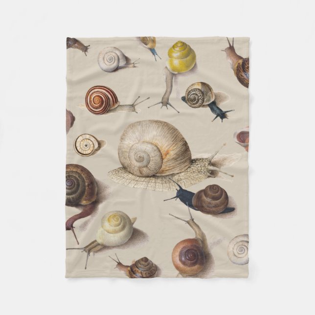 Snail Garden Pet Gastropod Slug Botanical Snails Fleece Blanket (Front)