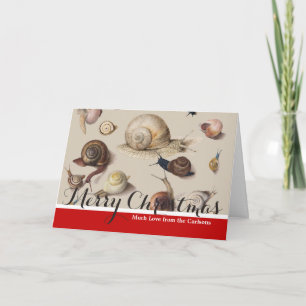 Snail Garden Pet Gastropod Slug Botanical Snails Holiday Card
