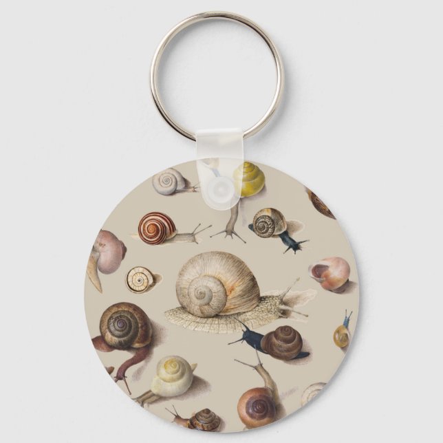 Snail Garden Pet Gastropod Slug Botanical Snails Key Ring (Front)
