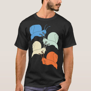 Snail Gastropod Animal Slug Retro Snail T-Shirt