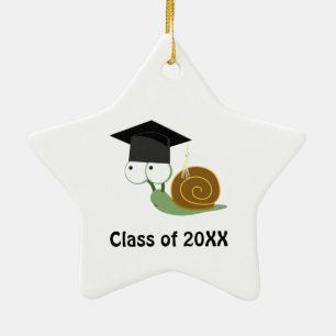 Snail Graduate 20XX Ceramic Tree Decoration