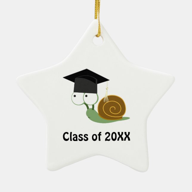 Snail Graduate 20XX Ceramic Tree Decoration (Back)