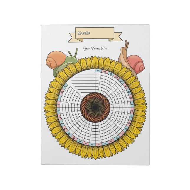 Snail Habit Tracker Custom Notepad (Rotated)
