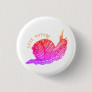 Snail in graphic style 3 cm round badge