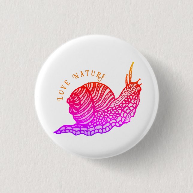 Snail in graphic style 3 cm round badge (Front)