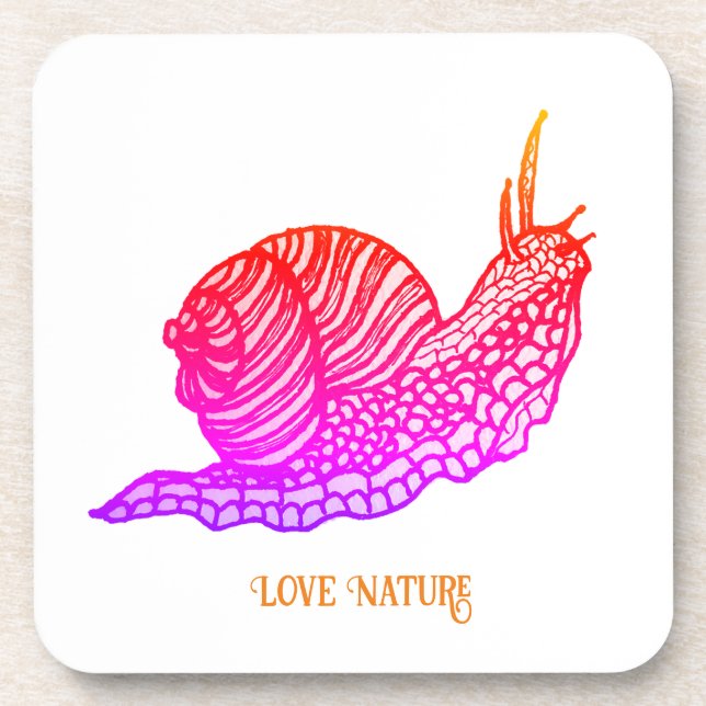 Snail in graphic style coaster (Front)