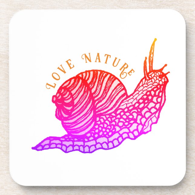 Snail in graphic style coaster (Front)
