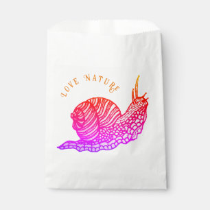 Snail in graphic style favour bags