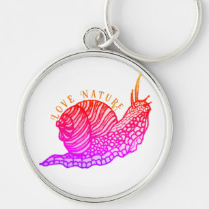 Snail in graphic style key ring