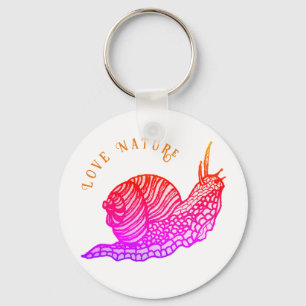 Snail in graphic style key ring
