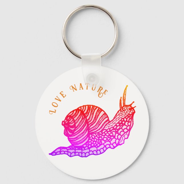 Snail in graphic style key ring (Front)
