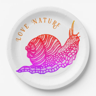 Snail in graphic style paper plate