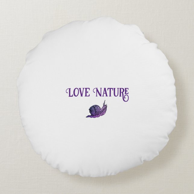 Snail in graphic style round cushion (Back)