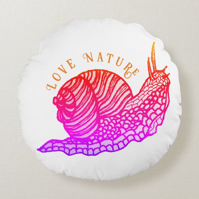 Snail in graphic style round cushion (Front)