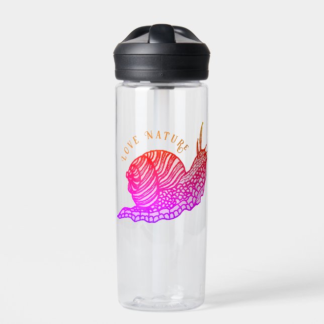 Snail in graphic style water bottle (Front)