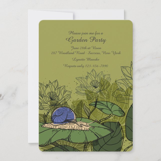 Snail in the Garden Invitation (Front)
