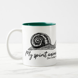 Snail is my spirit animal for slow co-worker Two-Tone coffee mug
