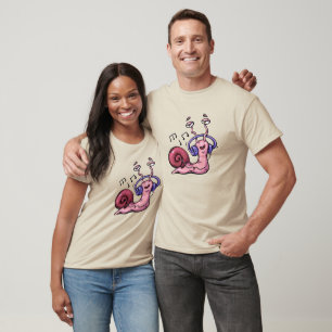 Snail Listening to Reggae Music wearing headphones T-Shirt