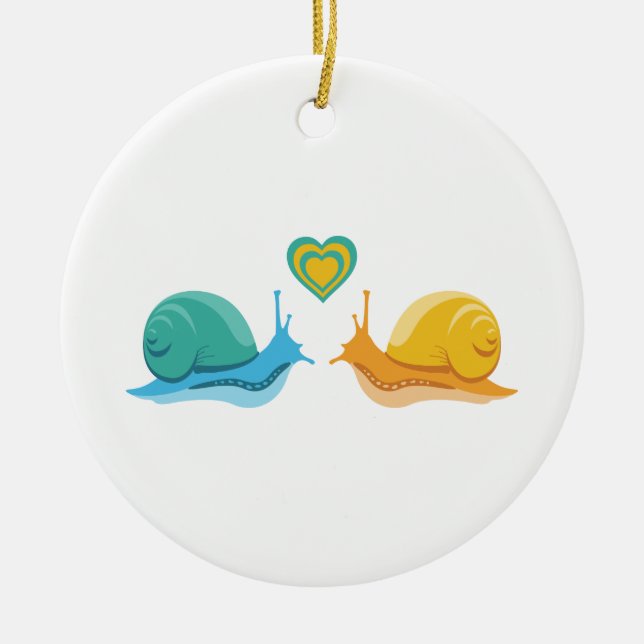 Snail Love Ceramic Tree Decoration (Front)