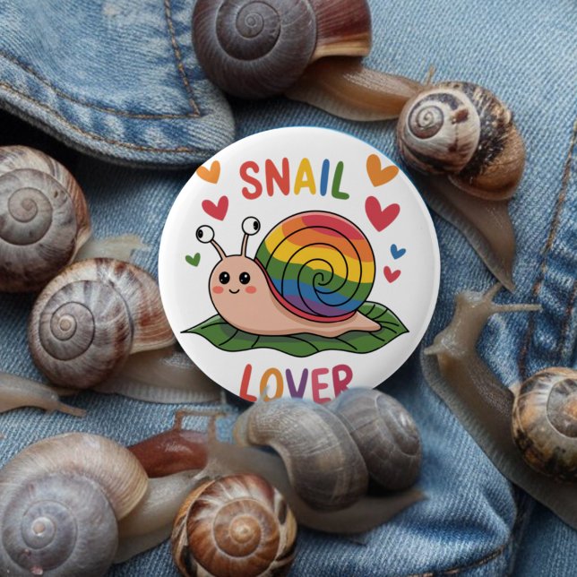 snail lover bright colourful snails cute 6 cm round badge (Creator Uploaded)