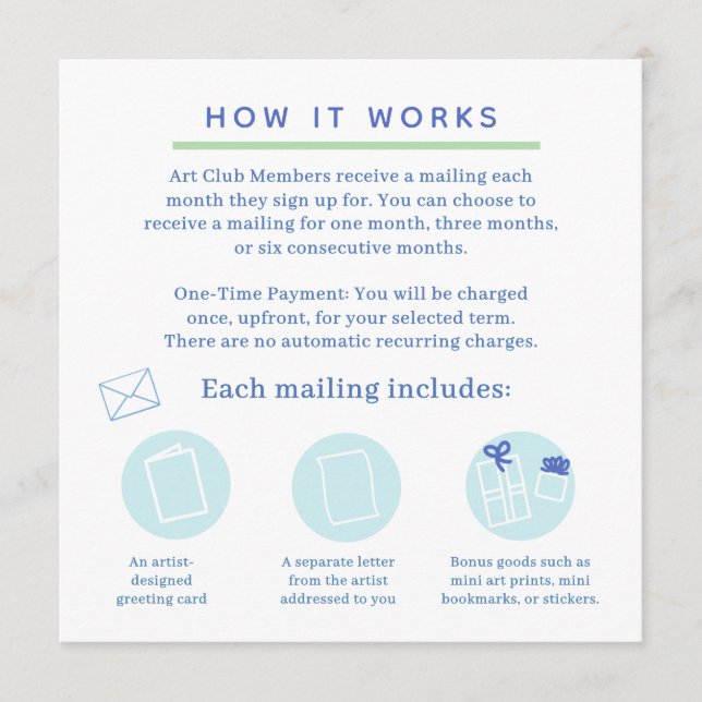 snail mail art club invitation (Front)