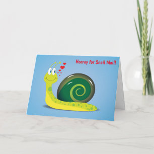 Snail Mail Cute Funny Humourous Retro Card