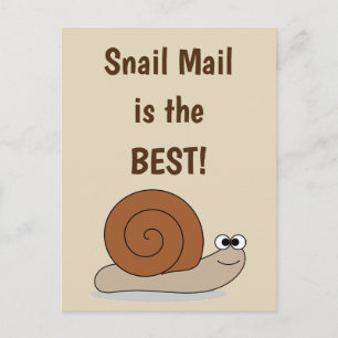 Snail Mail Cute Funny Humourous Retro Postcard