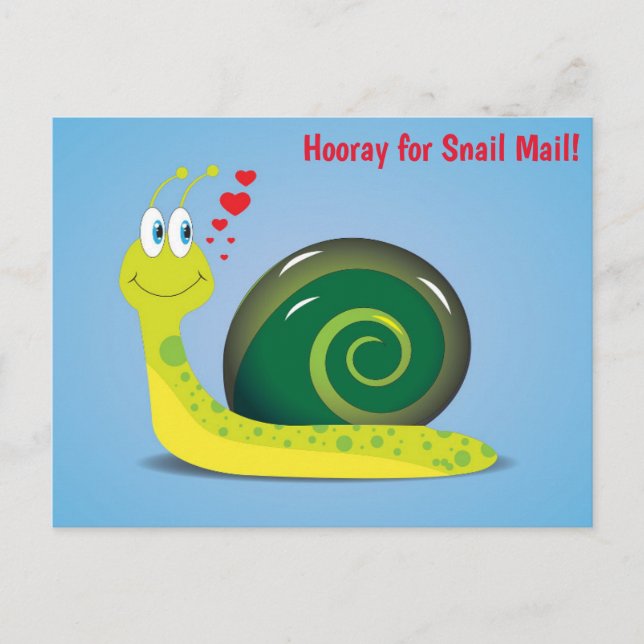 Snail Mail Cute Funny Humourous Retro Postcard (Front)