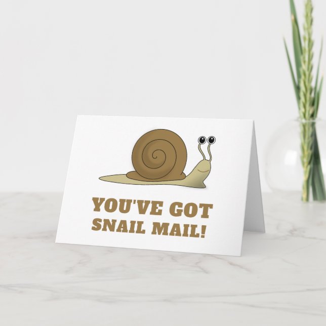 Snail Mail Cute Funny Retro Card (Front)