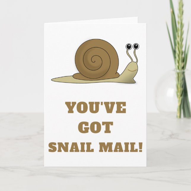 Snail Mail Cute Funny Retro Card (Front)
