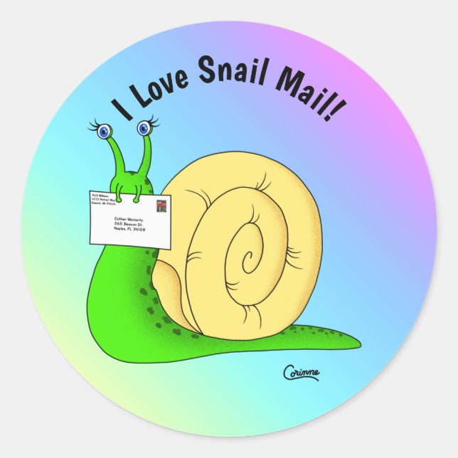 Snail Mail (Gradient) - Envelope Stickers (Front)