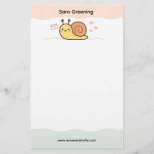 Snail Mail Social Club Cute Name Stationery