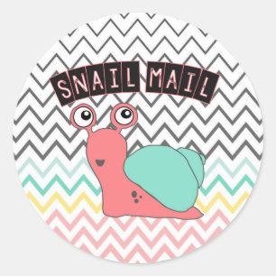 Snail Mail Sticker with Chevron Design