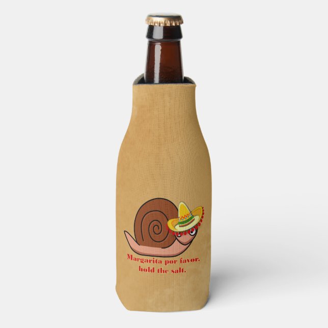 Snail Margarita por favour, hold the salt Bottle Cooler (Bottle Front)