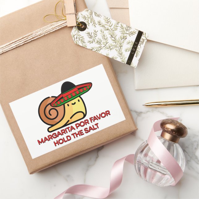 Snail Margarita por favour, hold the salt Rectangular Sticker (Gifting)