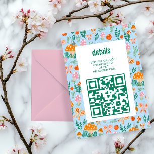 Snail Mushroom Cute Adorable QR CODE BABY SHOWER  Enclosure Card