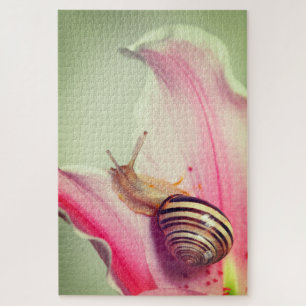 Snail on a Flower Petal Jigsaw Puzzle
