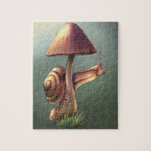 Snail on the mushroom jigsaw puzzle