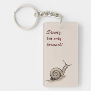 Snail original pastel zen drawing key ring