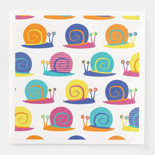 Snail Party Pattern Napkin (Front)