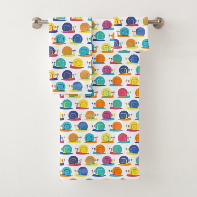 Snail Party Pattern Towels (Insitu)