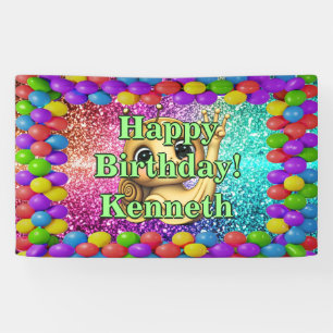 Snail Personalised character birthday banner