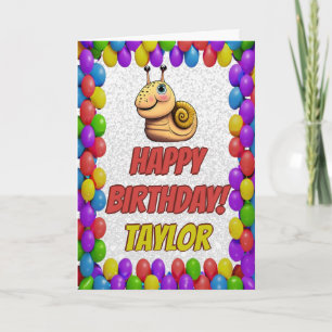Snail Personalised Fun Greeting Birthday Card