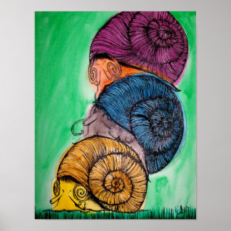 Snail Pile Poster/Print Poster