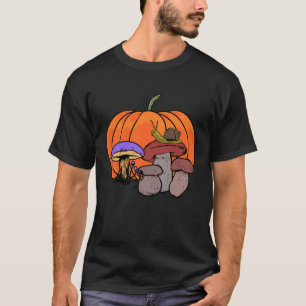 Snail pumpkin mushrooms autumn children T-Shirt