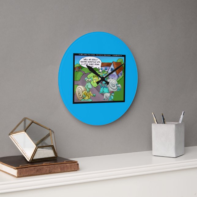 Snail Real Estate Sales Funny Gifts & Collectibles Large Clock (Office)