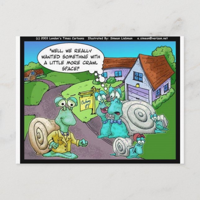 Snail Real Estate Sales Funny Gifts & Collectibles Postcard (Front)